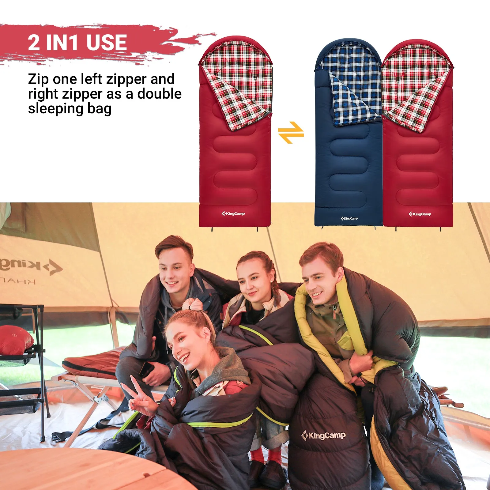 KingCamp Flannel Liner 3 Season Sleeping Bags