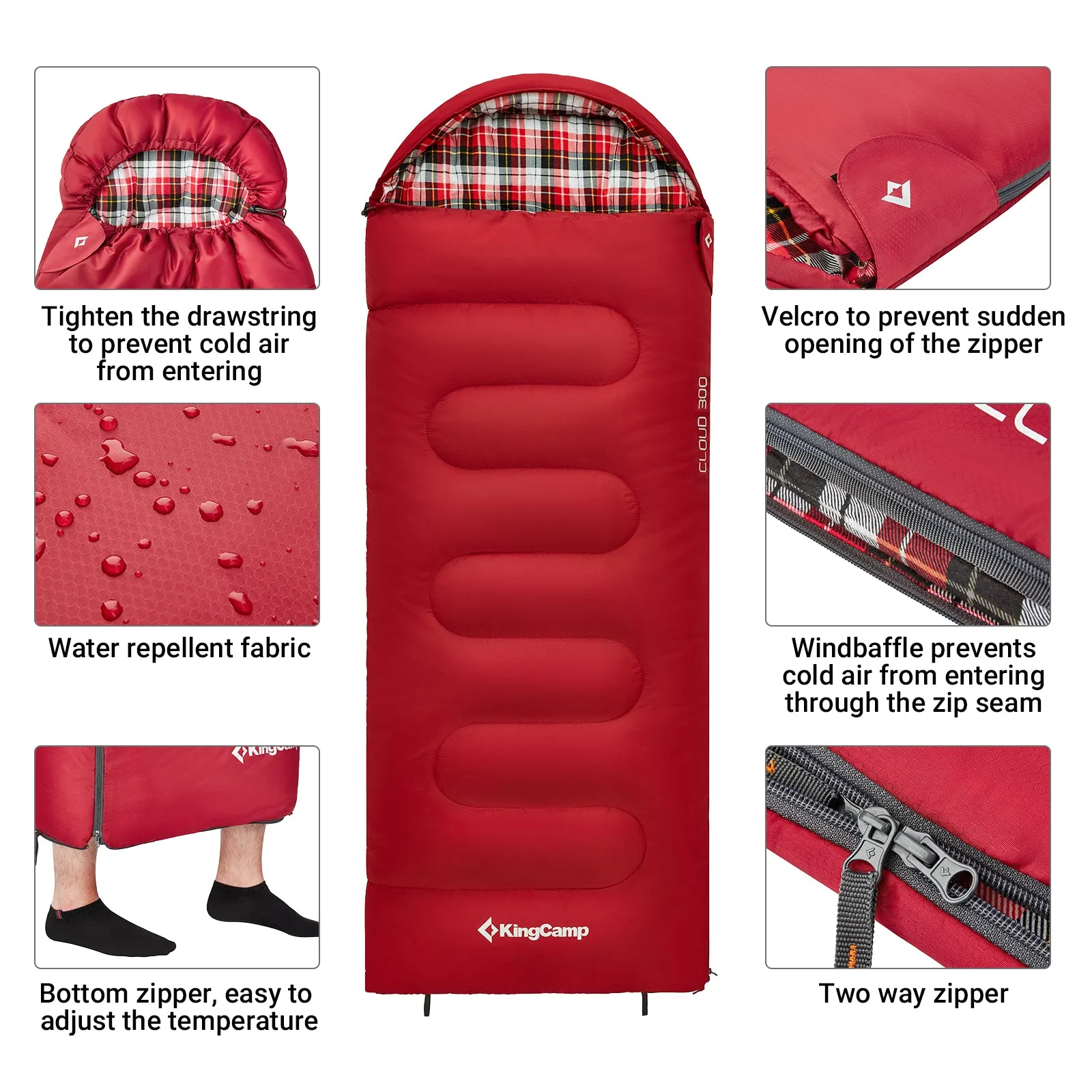 KingCamp Flannel Liner 3 Season Sleeping Bags