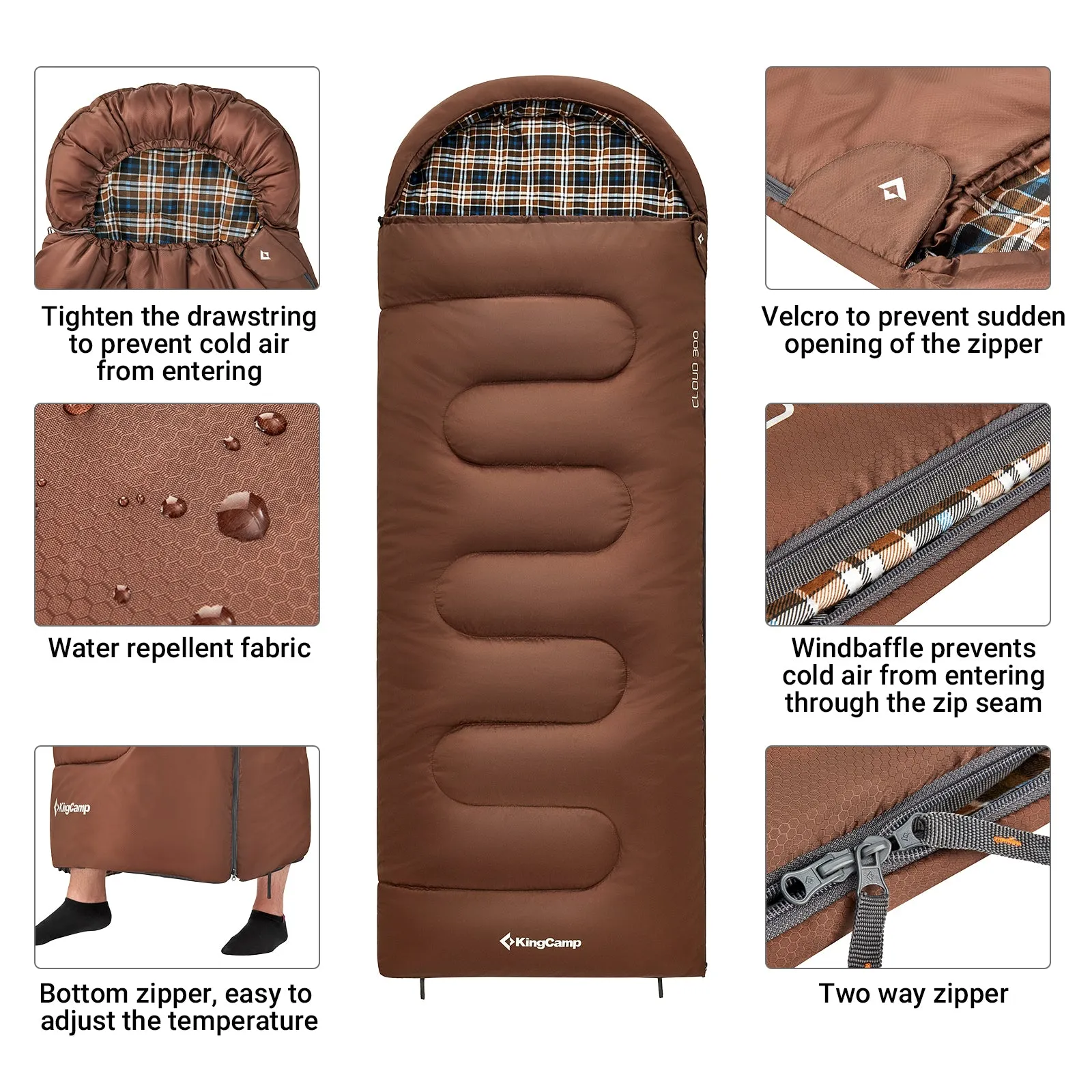 KingCamp Flannel Liner 3 Season Sleeping Bags