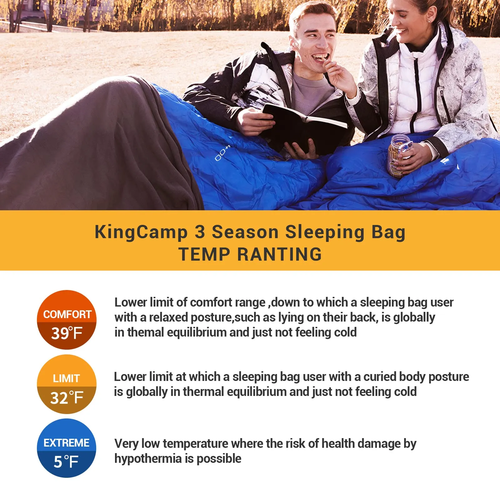 KingCamp Flannel Liner 3 Season Sleeping Bags