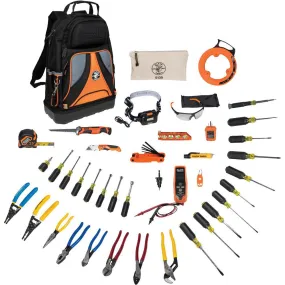 Klein Tools 80141 Hand Tools Kit includes Pliers, Screwdrivers, Nut Drivers, Backpack, and More Jobsite Tools, 41-Piece