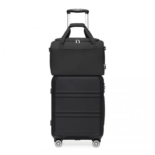 KONO 24" Hard Shell PP Suitcase & E2016S Travel Bag Set - Black | Durable, Stylish & Functional Travel Companion