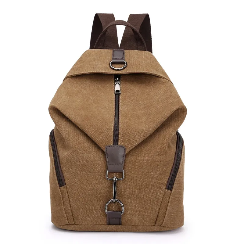 Korean-Inspired Canvas School Backpack for Women