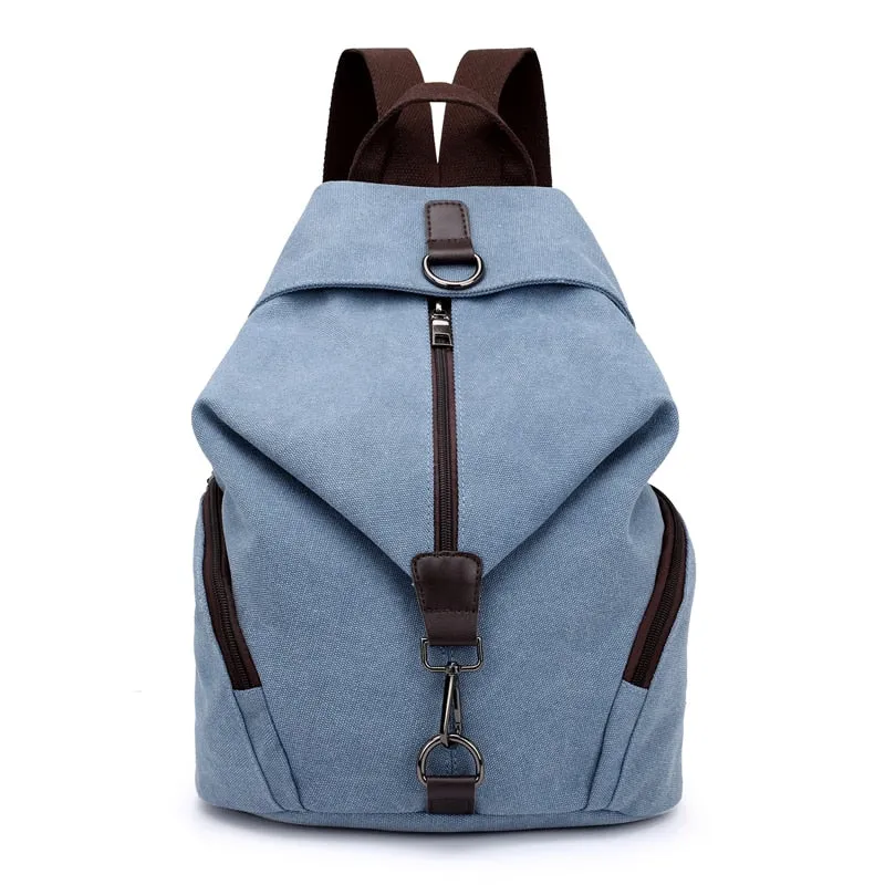 Korean-Inspired Canvas School Backpack for Women