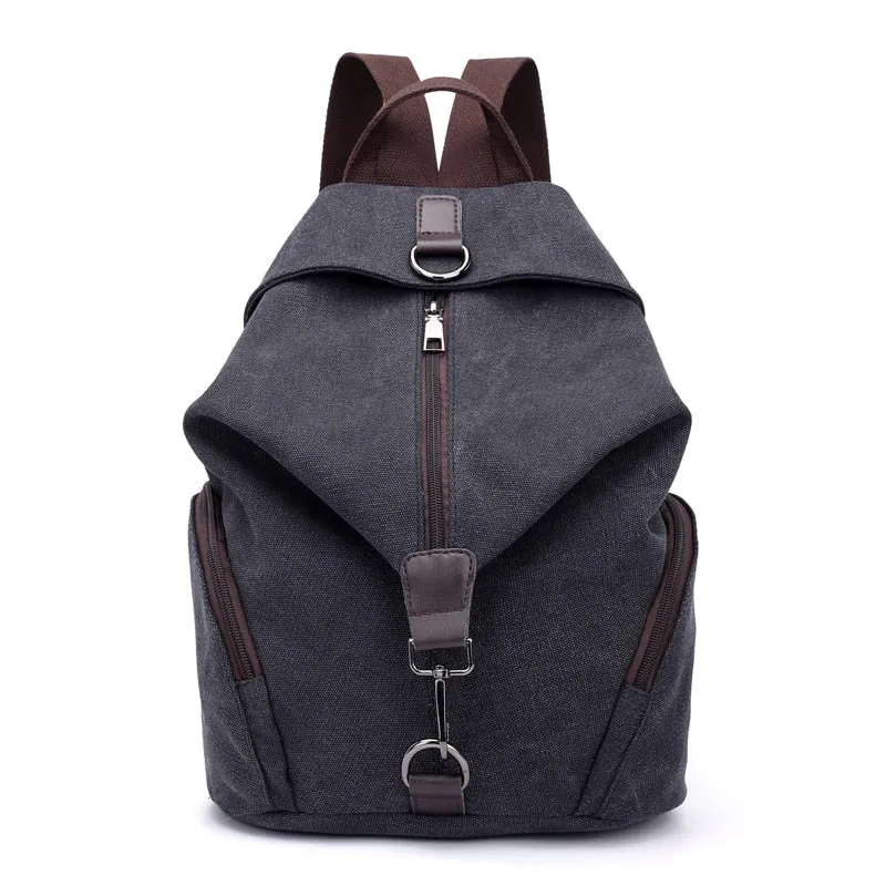 Korean-Inspired Canvas School Backpack for Women