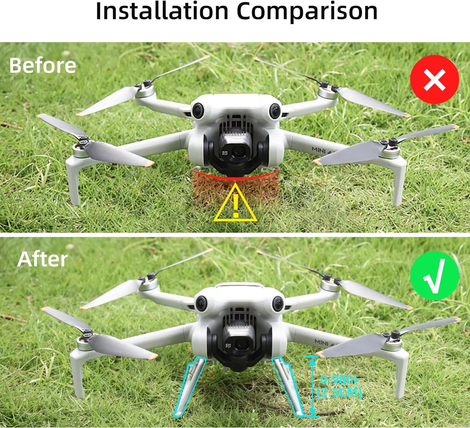 Landing Gear Compatible with DJI Mini 4 Pro -Gray