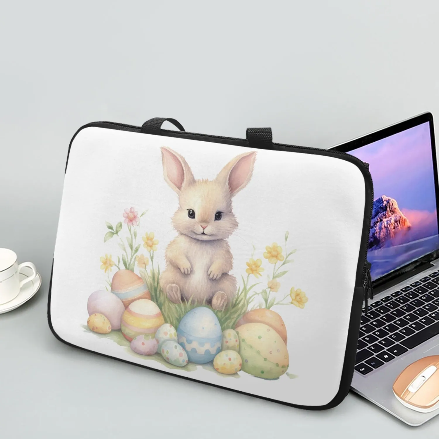 Laptop Sleeve with Handles - Easter Bunny