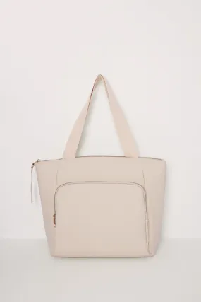 Large beige rubberized bag