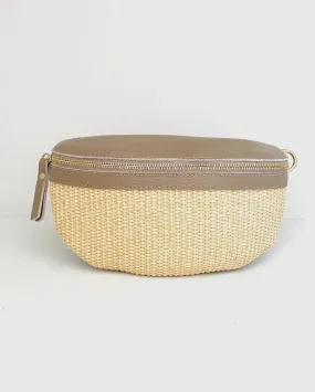 Leather and Rattan Fanny Pack/Cross Body