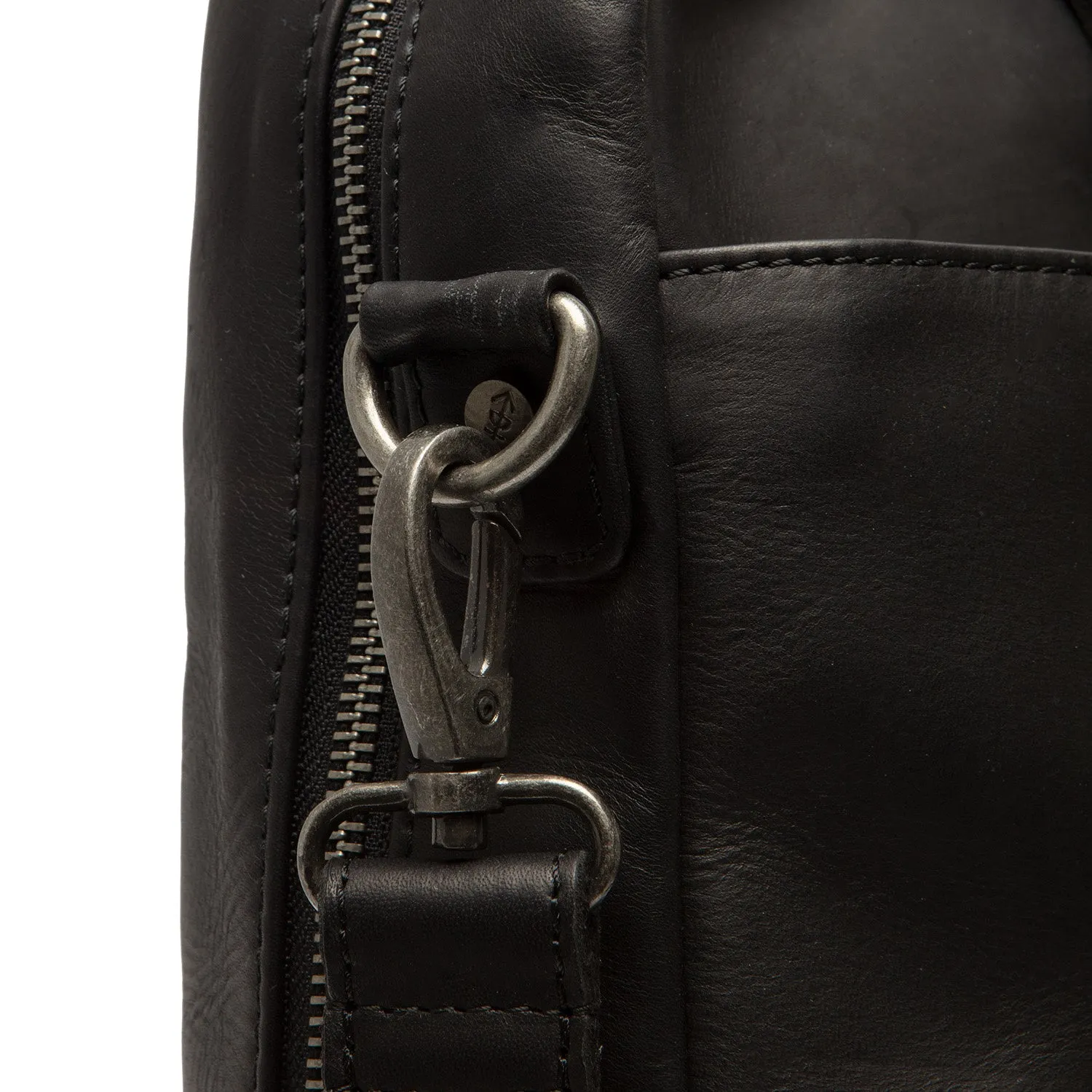 Leather Laptop Bag Black Manhattan