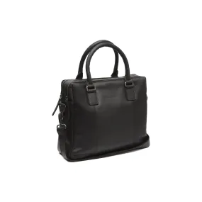 Leather Laptop Bag Black Santiago