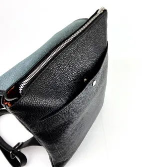 Leslie Dinky Pal rucksack in black pebbled leather