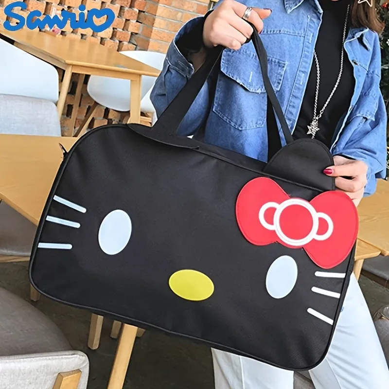 [Licensed] Hello Kitty New 2024 Trendy Travel Bag Waterproof Large Capacity Cute Cartoon KT Luggage Bag Women's Portable Short-distance Travel Bag Sports Bag Shoulder Fitness Bag Travel Storage Bag