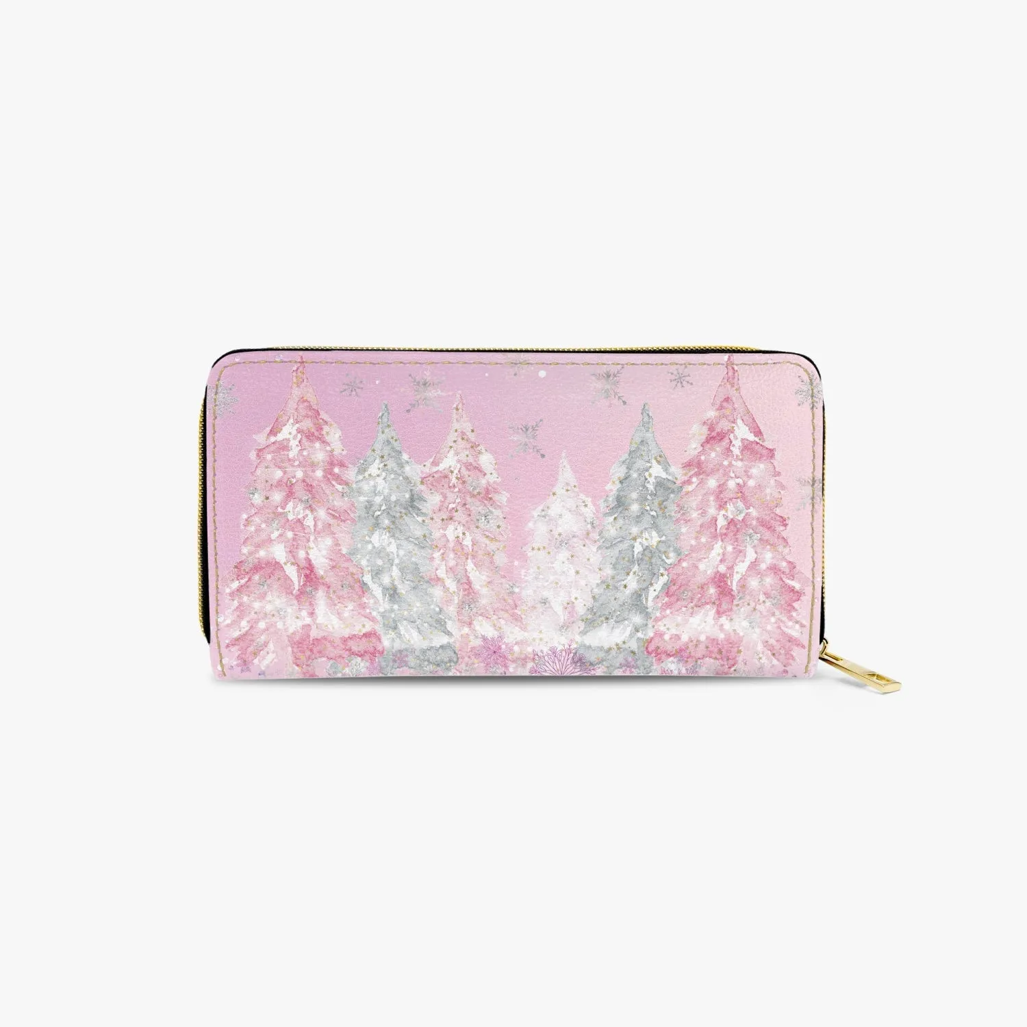 Long Type Zipper Purse, Christmas, Trees, awd-601