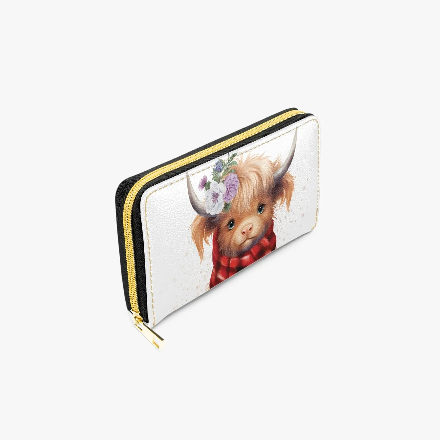 Long Type Zipper Purse, Highland Cow, awd-553