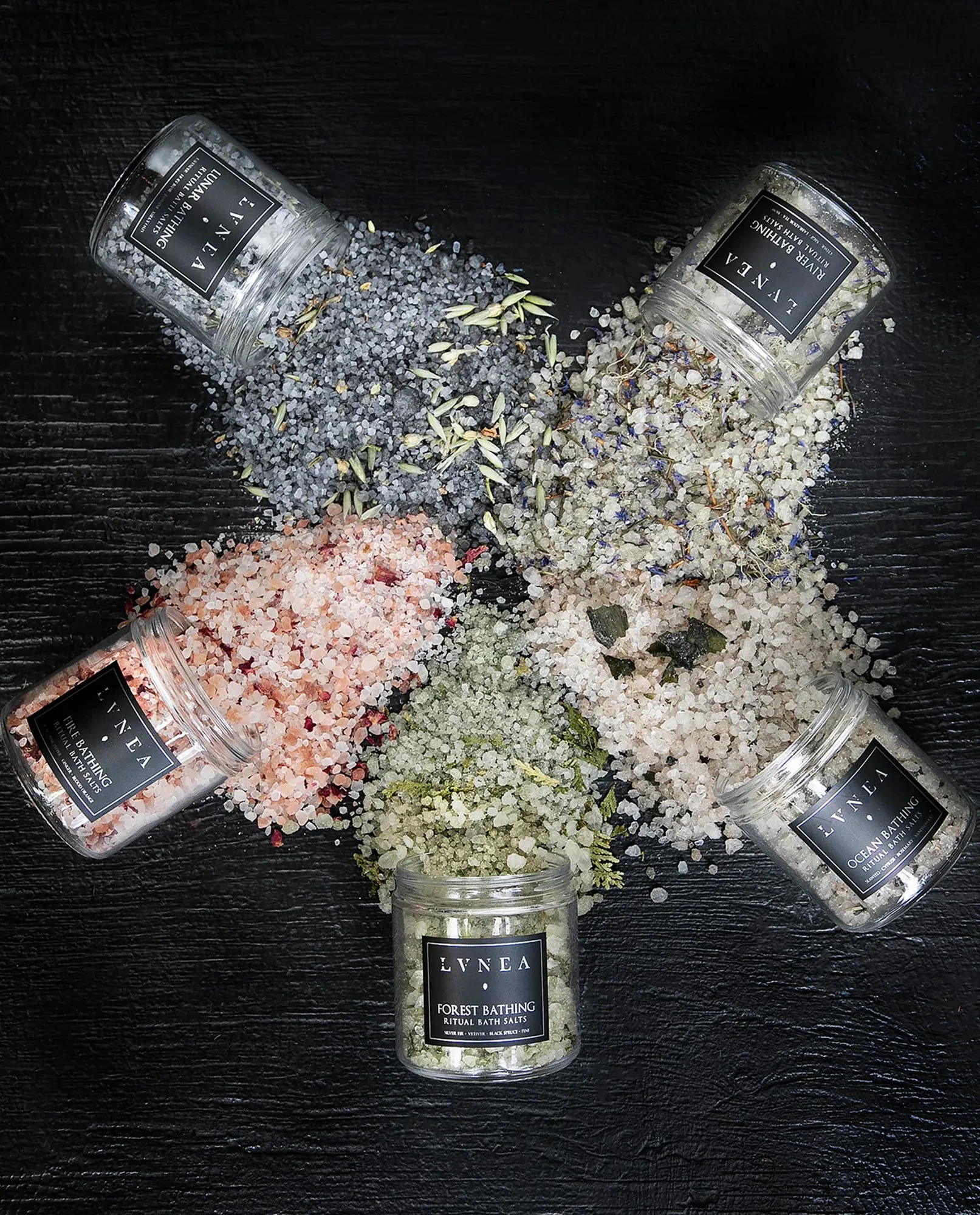 Lunar Bathing Ritual Bath Salts with jasmine, holy basil, lavender