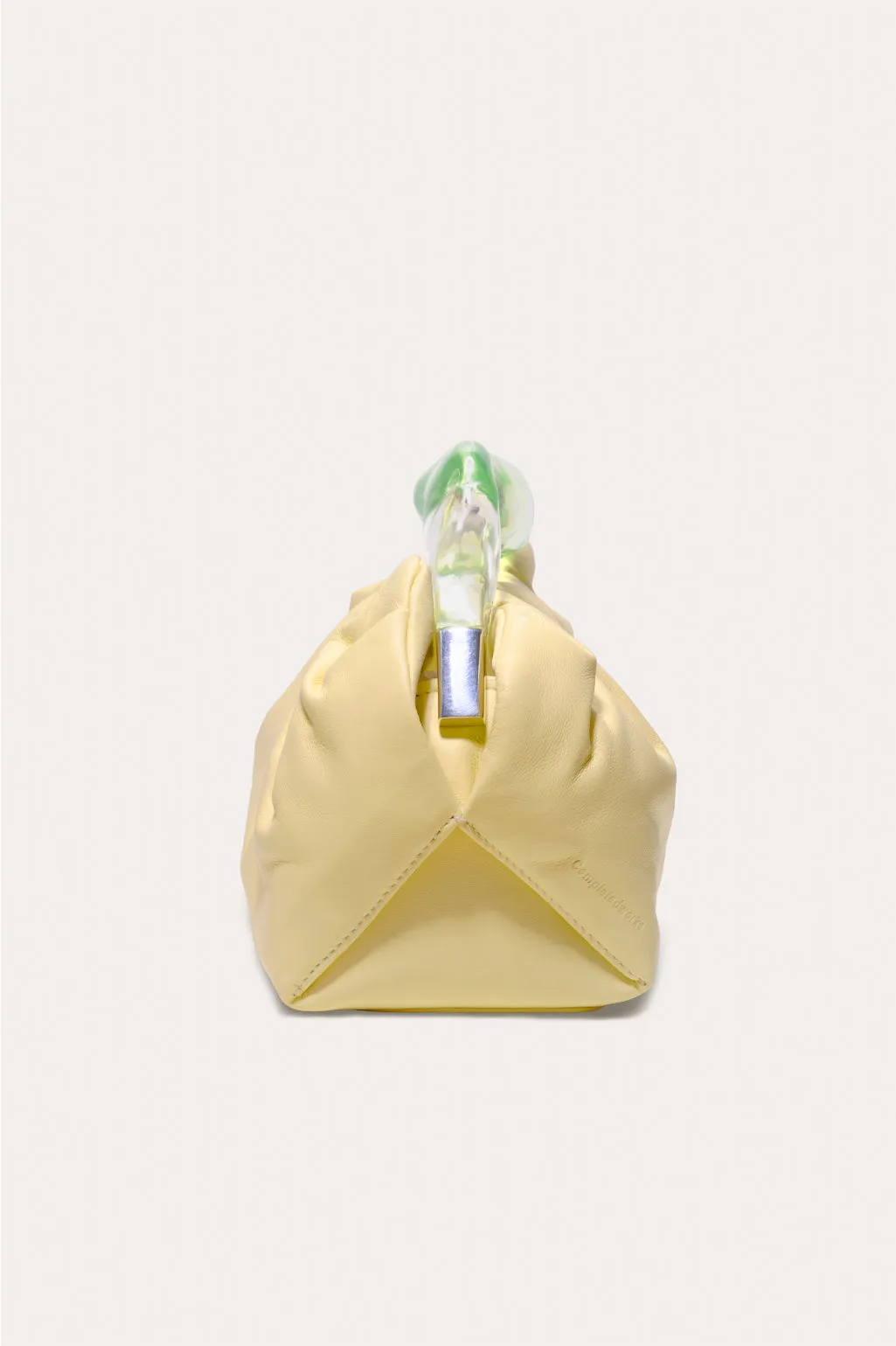 Lunchbox - Lime Resin and Yellow Leather Clutch Bag