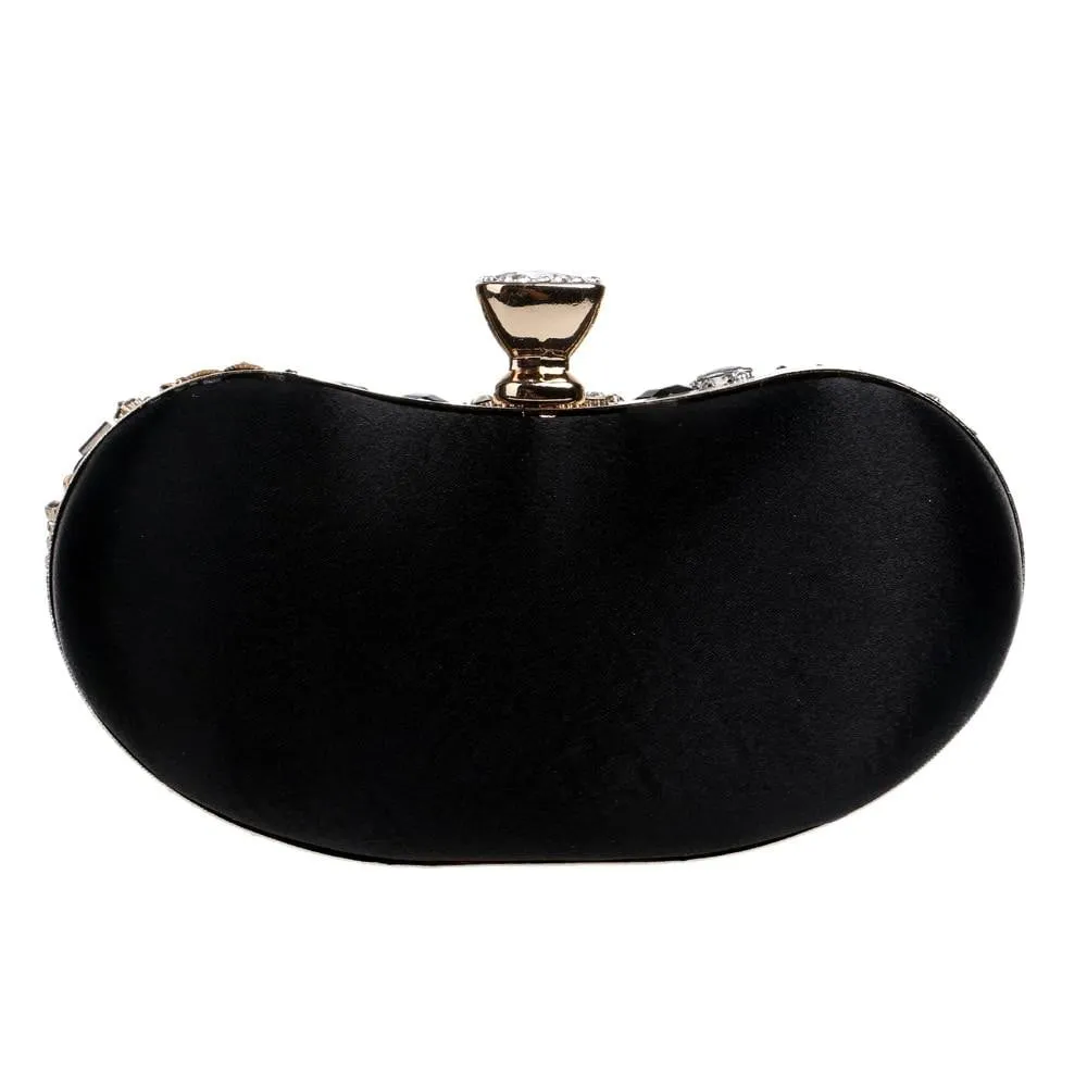 Luxy Moon Black Evening Bag Sparkly Beaded Clutch