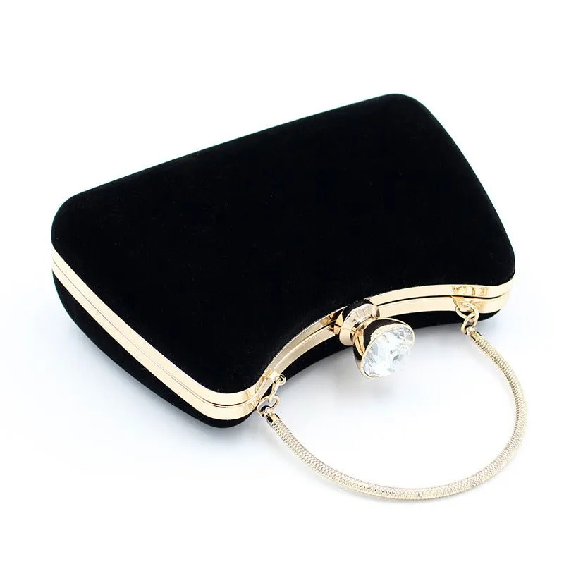 Luxy Moon Pure Velvet Elegant Hand Party Clutch Purse