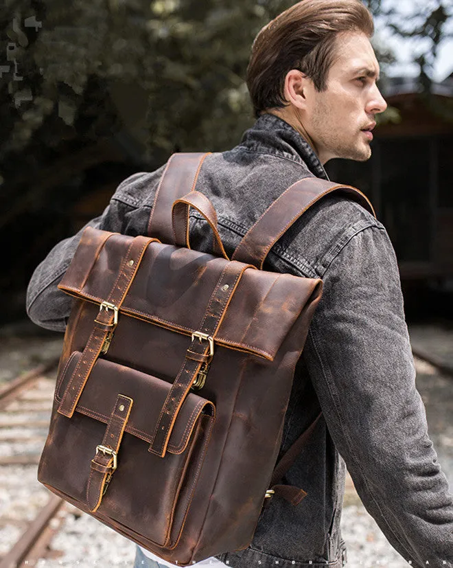 Man Backpack Handmade Leather Backpack Travel Backpack Vintage Backpack Laptop Backpack