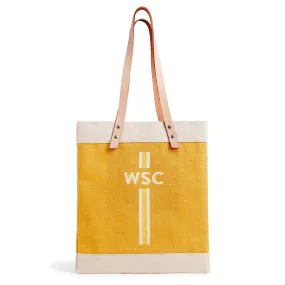 Market Tote in Gold with Monogram