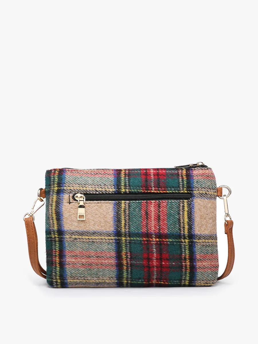 Meriam Clutch Crossbody/Wristlet - Navy & Green Plaid