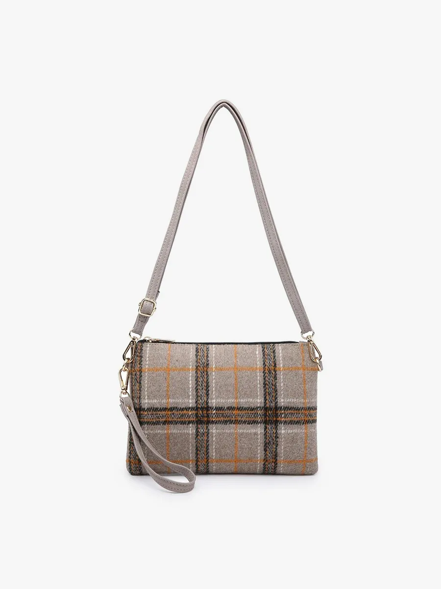 Meriam Clutch Crossbody/Wristlet - Navy & Green Plaid