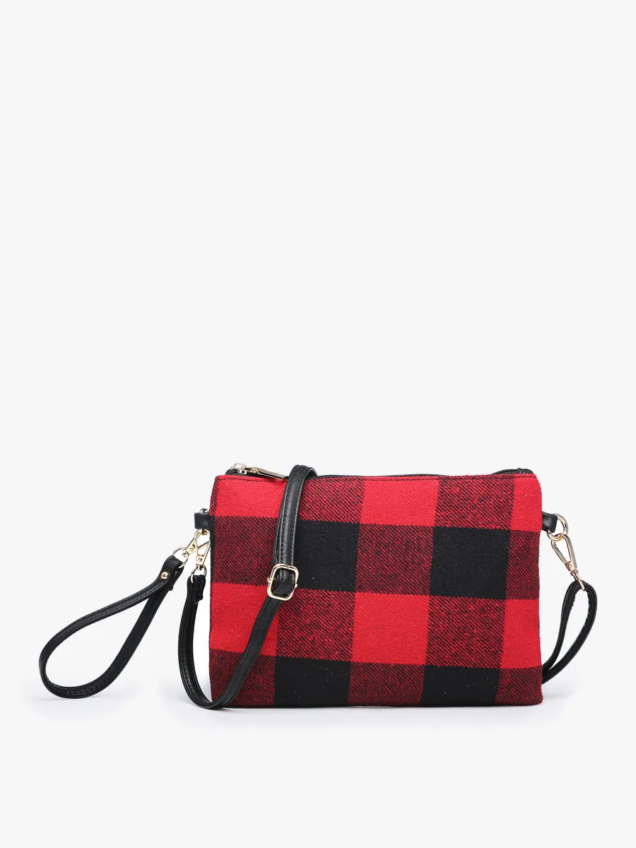 Meriam Clutch Crossbody/Wristlet - Navy & Green Plaid