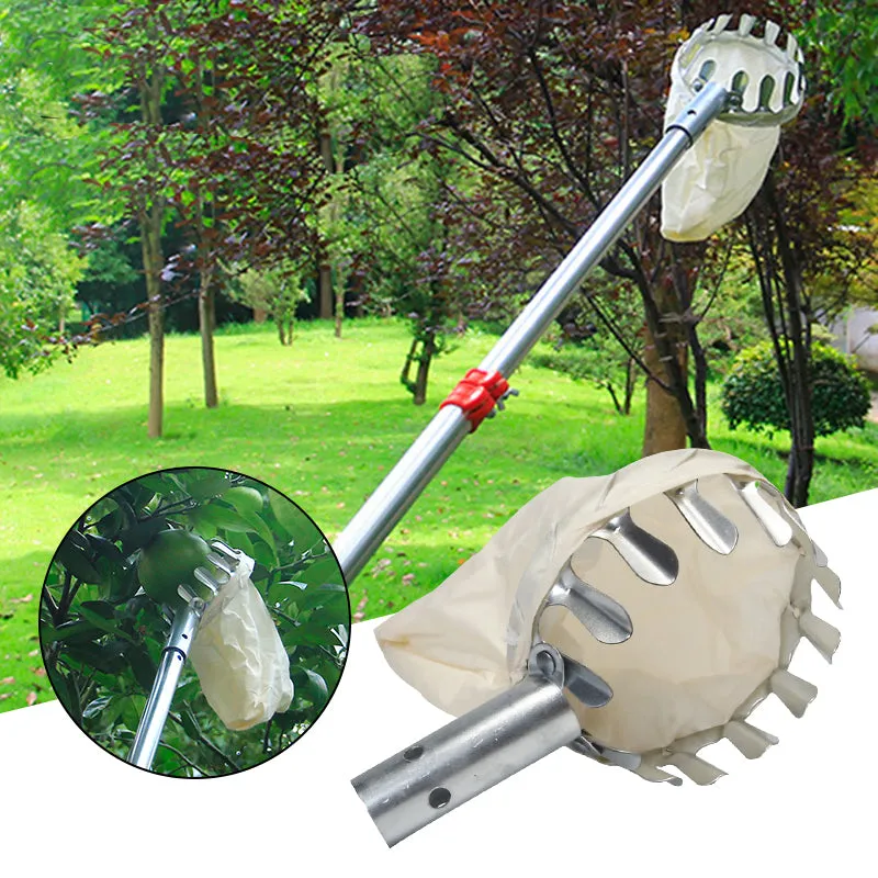 Metal Fruit Picker Head With Bag Garden Tools