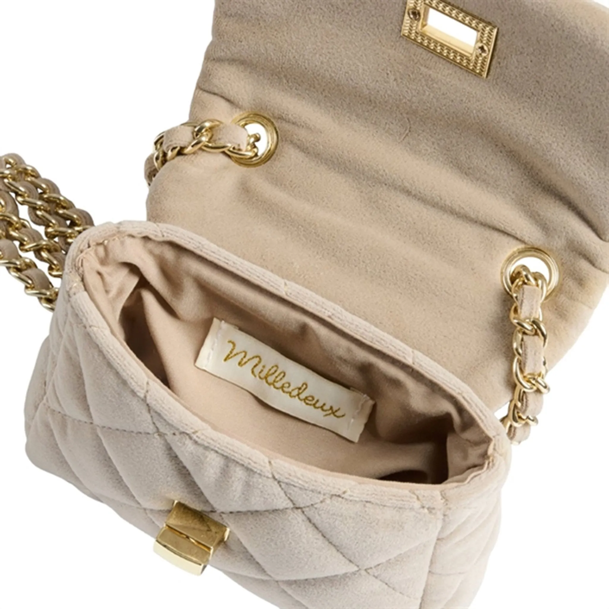 Milledeux Small Velvet Bag Mouse Grey