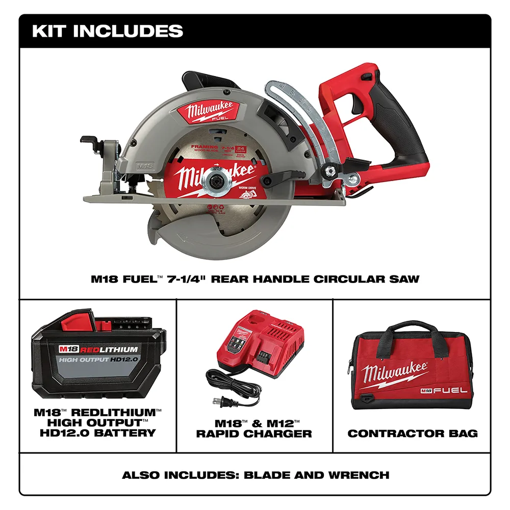 Milwaukee M18 Fuel 7-1/4" Rear Handle Circular Saw Kit