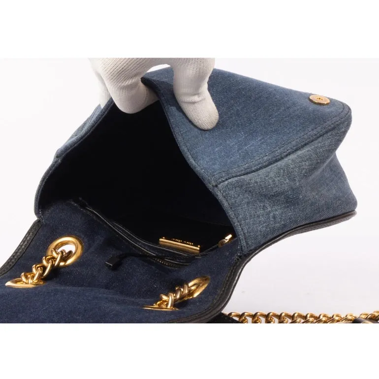 Miu Miu Dahlia Denim Saddle Bag