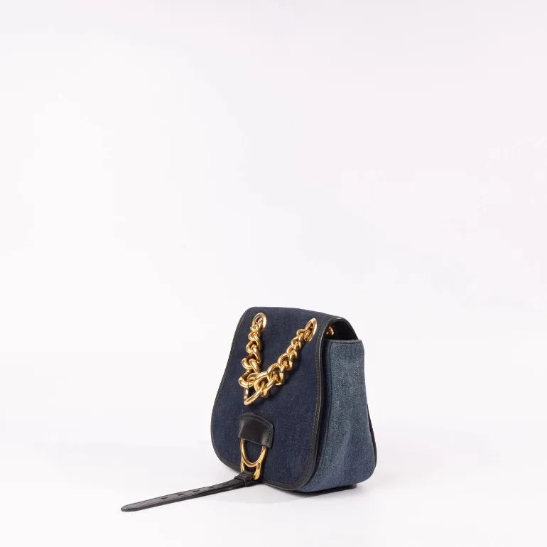 Miu Miu Dahlia Denim Saddle Bag