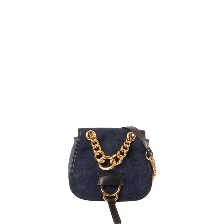 Miu Miu Dahlia Denim Saddle Bag