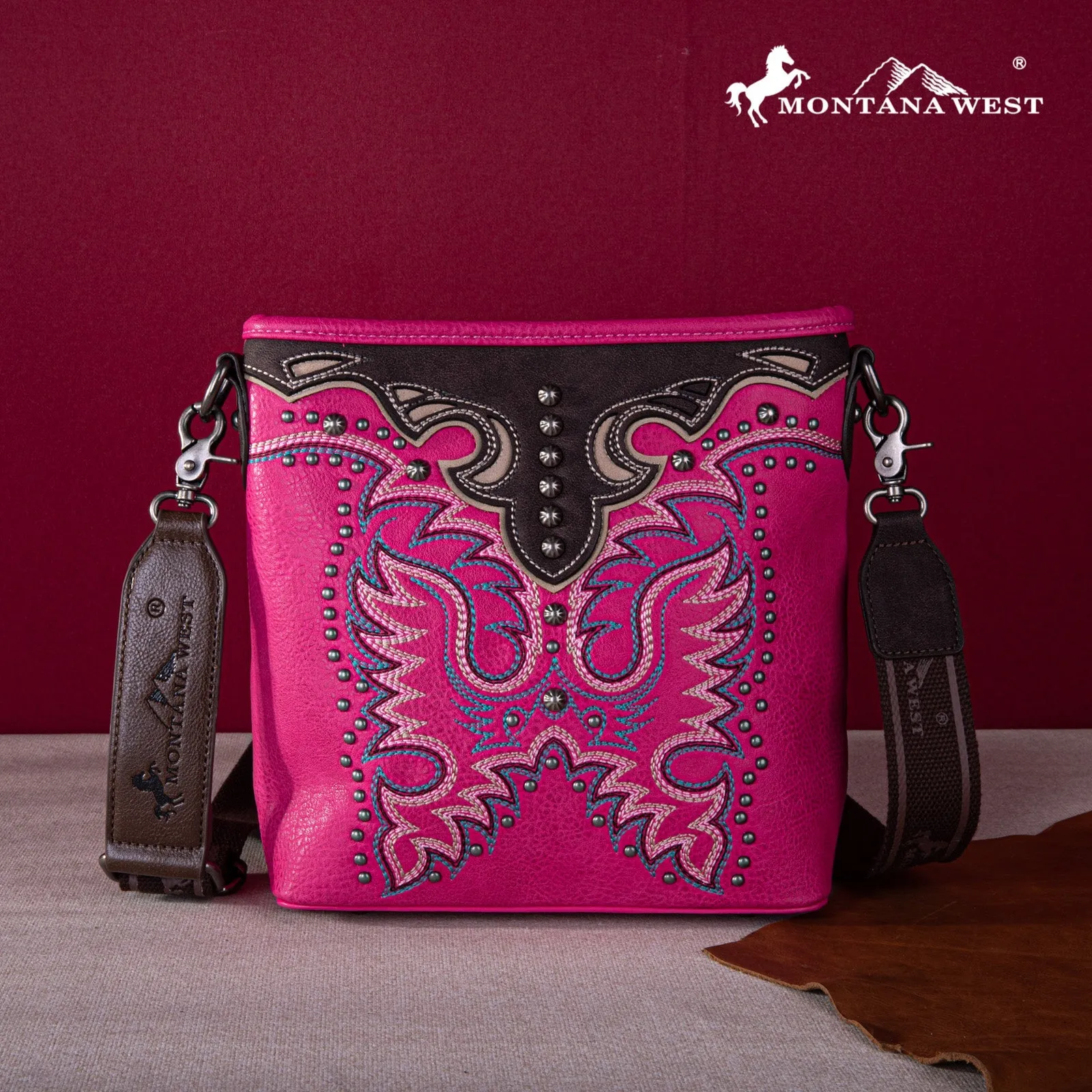 Montana West Embroidered Concealed Carry Crossbody Bag