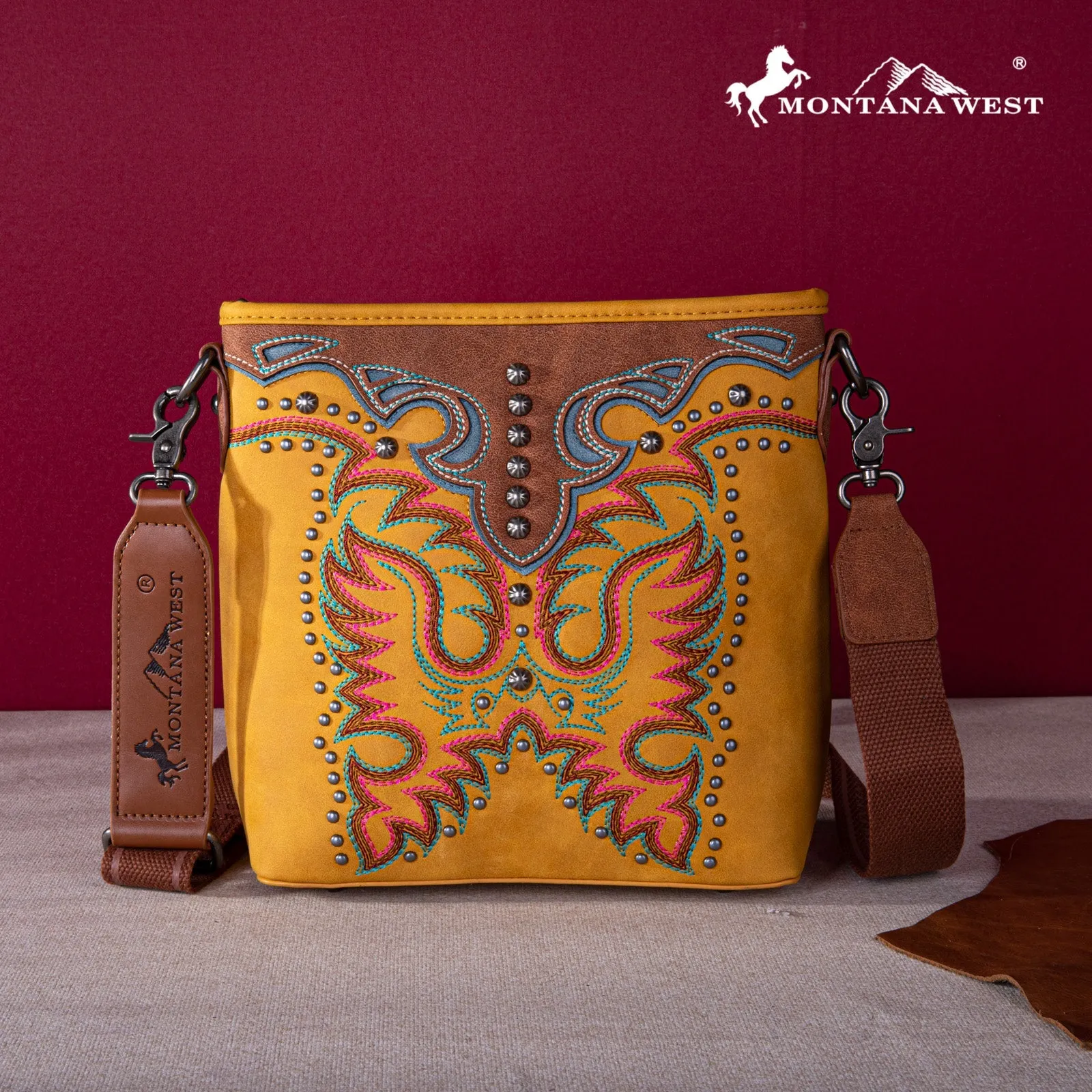 Montana West Embroidered Concealed Carry Crossbody Bag