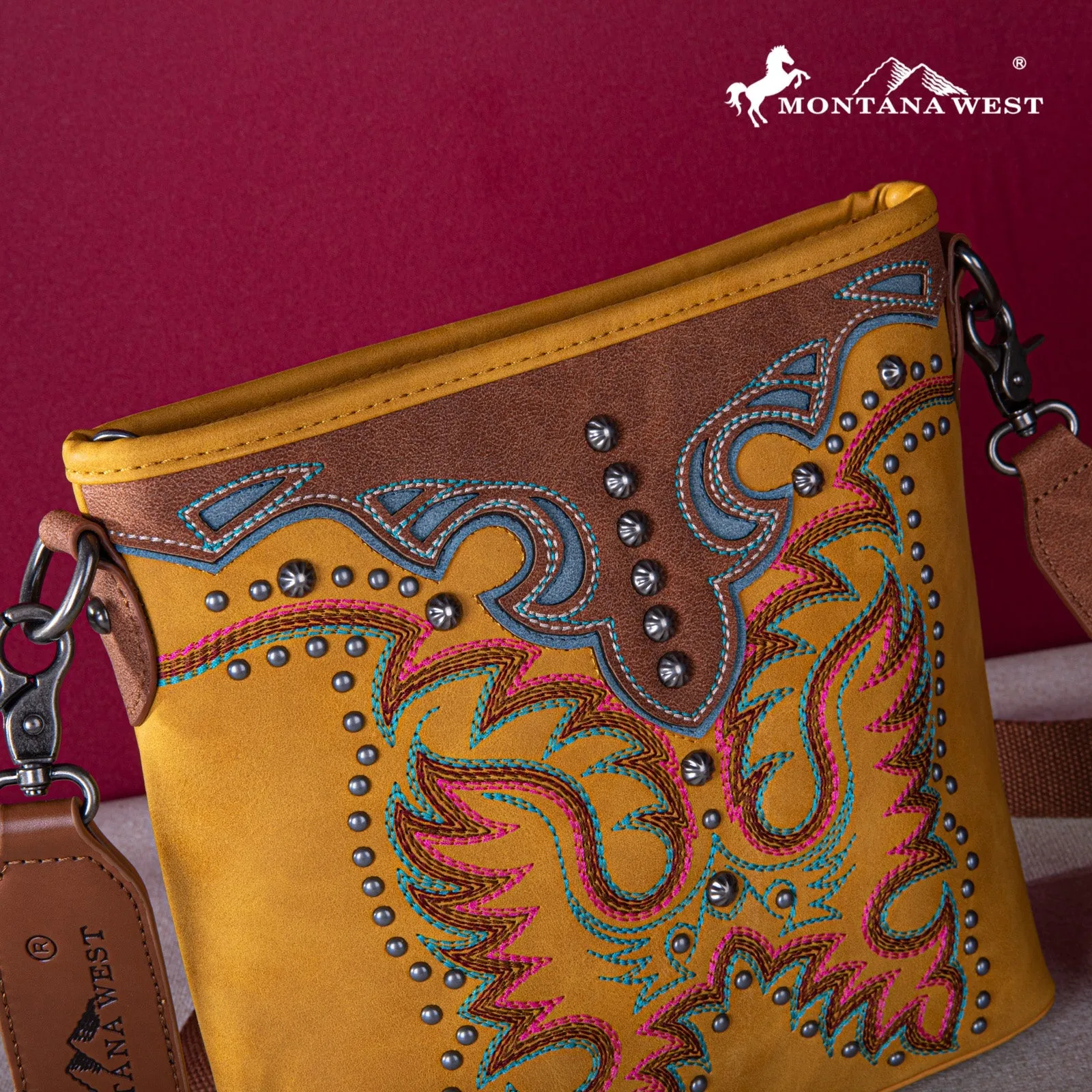 Montana West Embroidered Concealed Carry Crossbody Bag