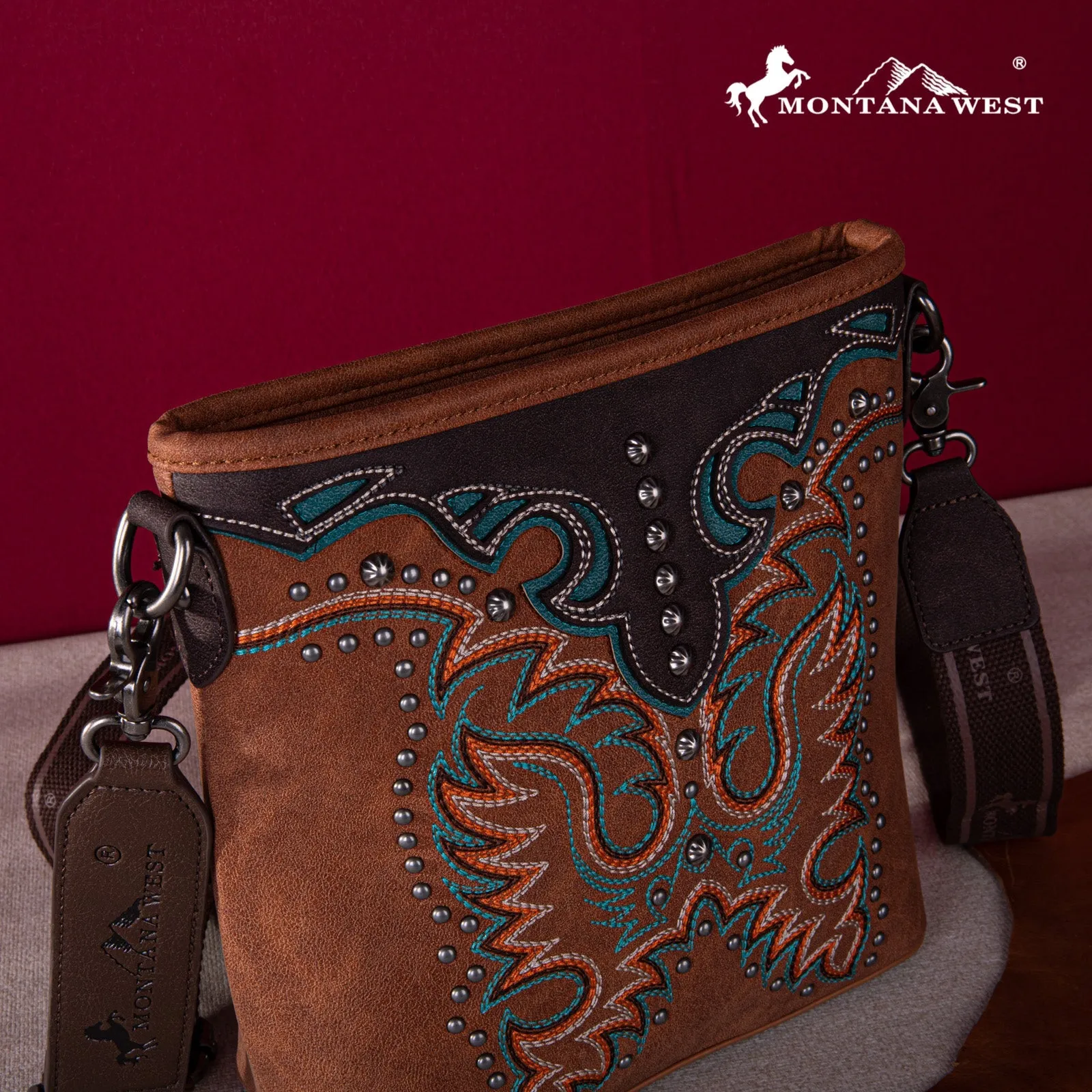 Montana West Embroidered Concealed Carry Crossbody Bag