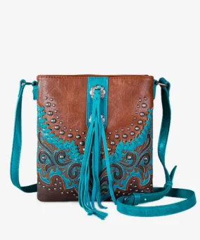 Montana West Embroidered Studed Crossbody