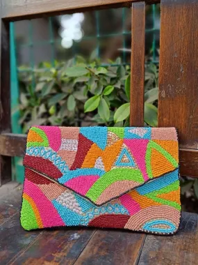 Multicolored Abstracts Embellished Sling Bag