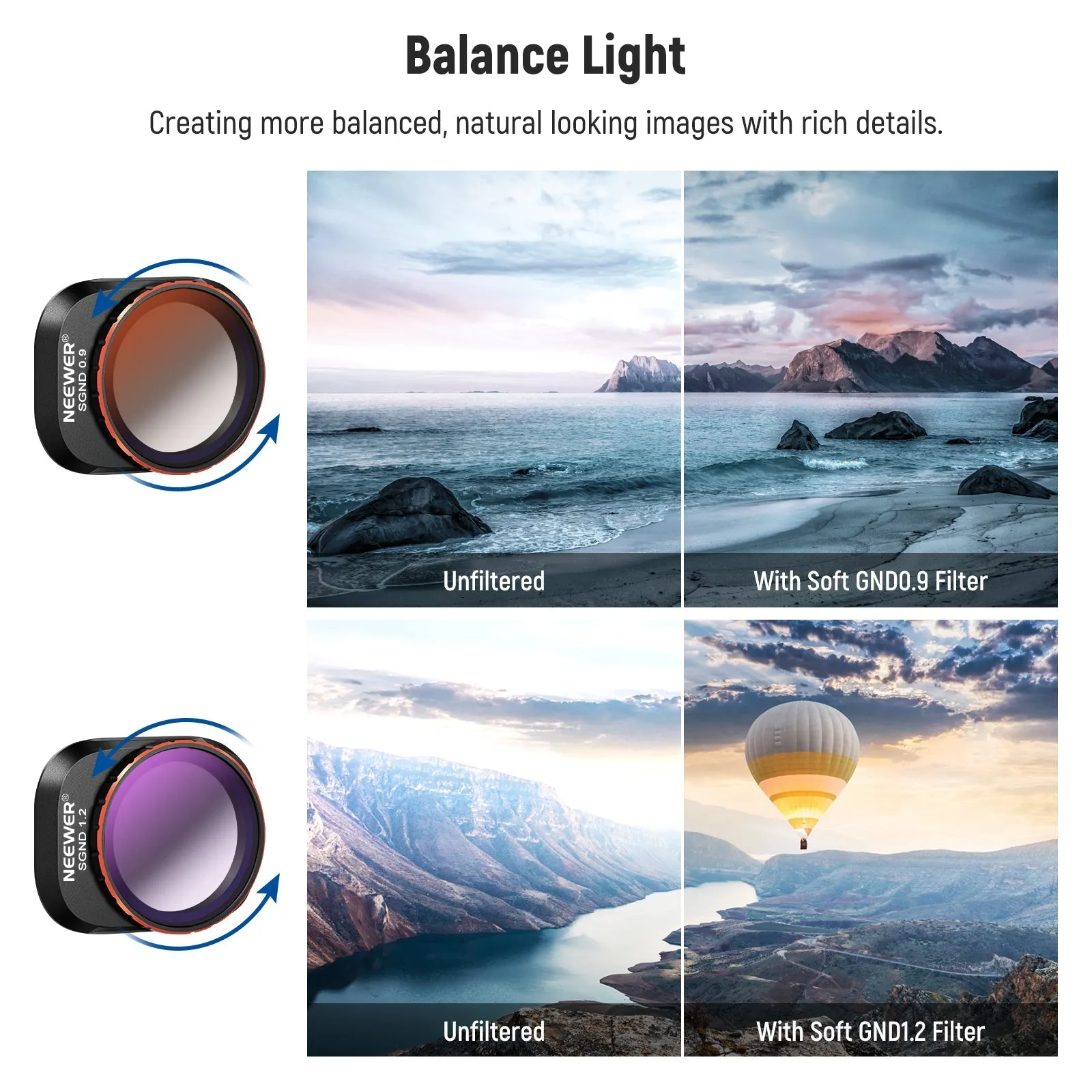 NEEWER 4 Pack ND and Effect Filter Set compatible with DJI Mini 4 Pro