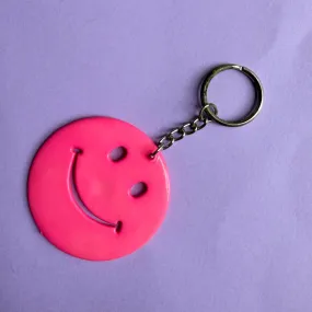 Neon 80s plastic smiley charm