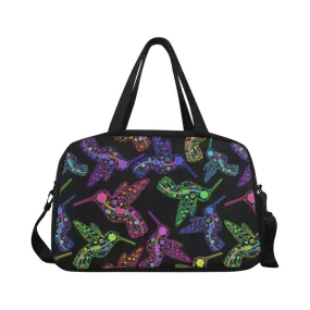 Neon Floral Hummingbirds Weekend Travel Bag