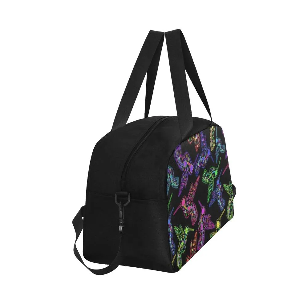 Neon Floral Hummingbirds Weekend Travel Bag