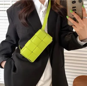 Neon Green Woven Crossbody