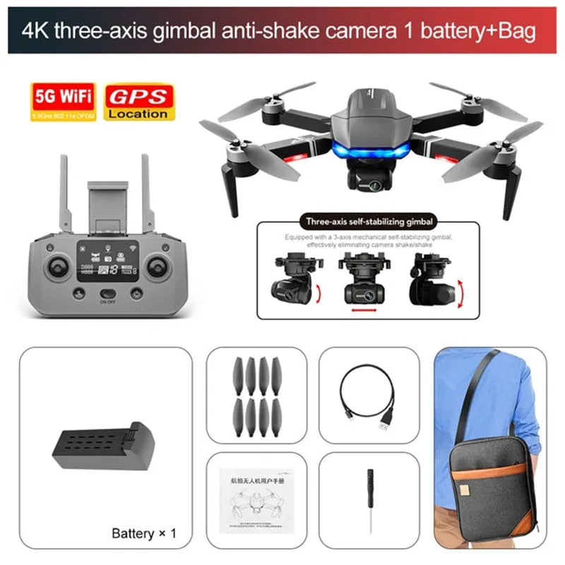 New Drone S7S 3-Axis Gimbal 4K Camera Aerial Pography Brushless Motor Foldable Quadcopter Toys