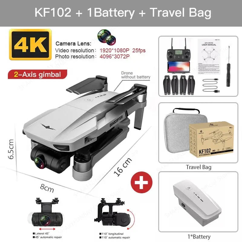 New KF102 MAX Drone 4K Brushless With Professional HD Camera 2-Axis GPS Fpv RC Quadcopter Helicopters Drones Toys For Boys