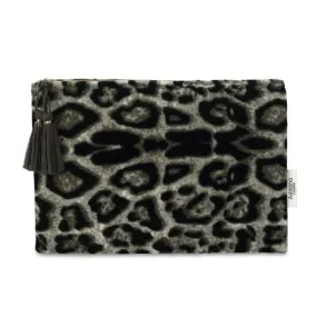 North Leopard Print Velvet Pouch