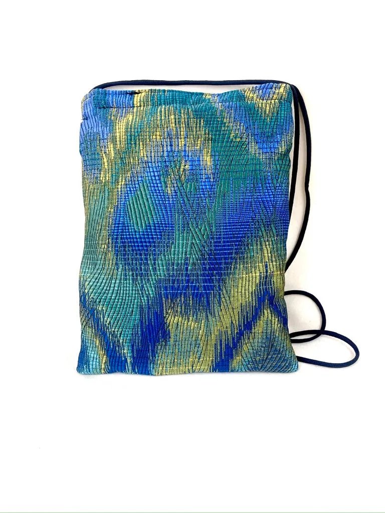 Patch Purse in Blue Peacock Jacquard