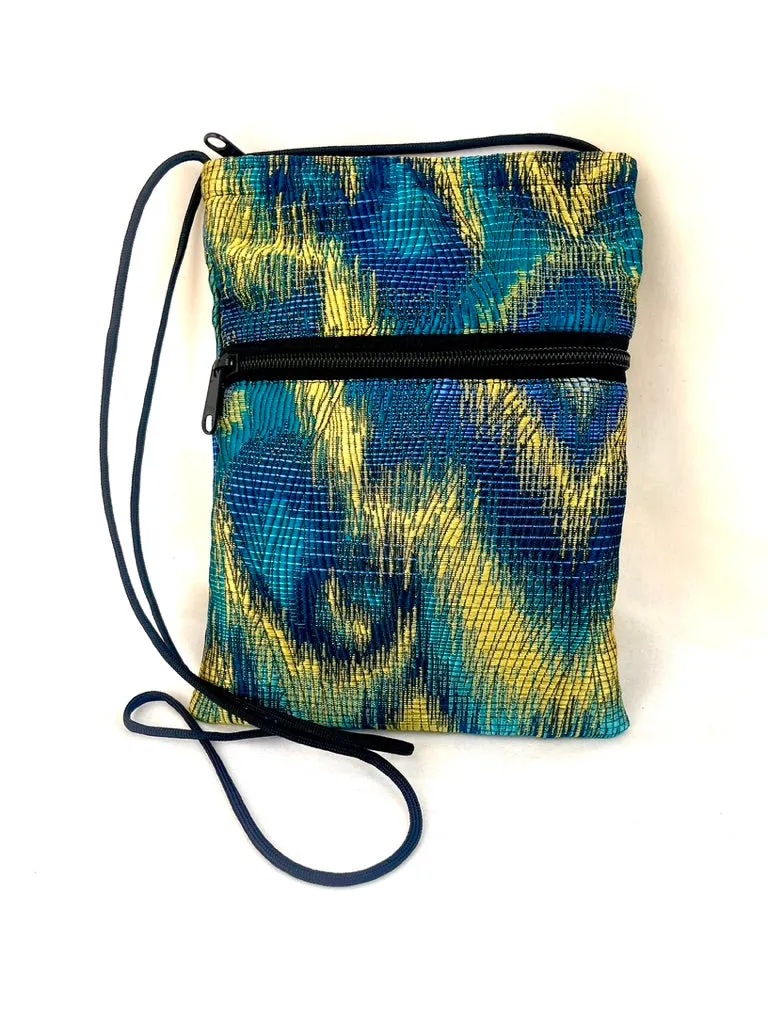 Patch Purse in Blue Peacock Jacquard